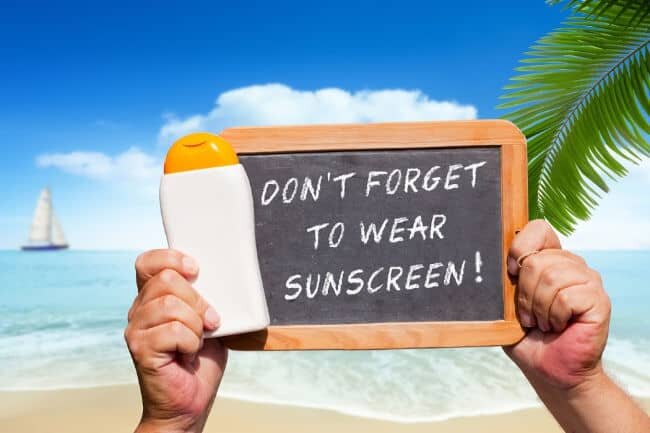 sunscreen sign